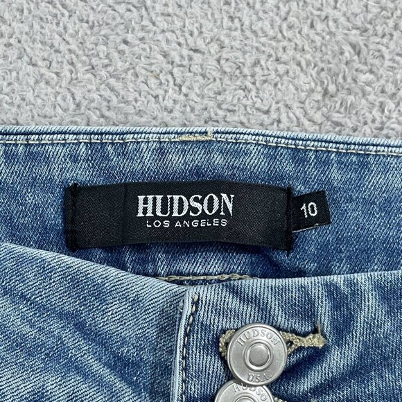 NEW Hudson Womens 10/30  Icy Blue Slim Straight-Leg Jeans With 28" Inseam - Picture 4 of 7